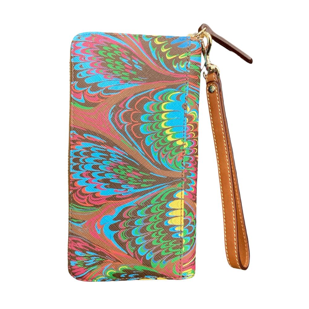 NWT Dooney&Bourke Wristlet Wallet Women’s 1 Size Zip Around Leather Multicolor - Picture 2 of 9